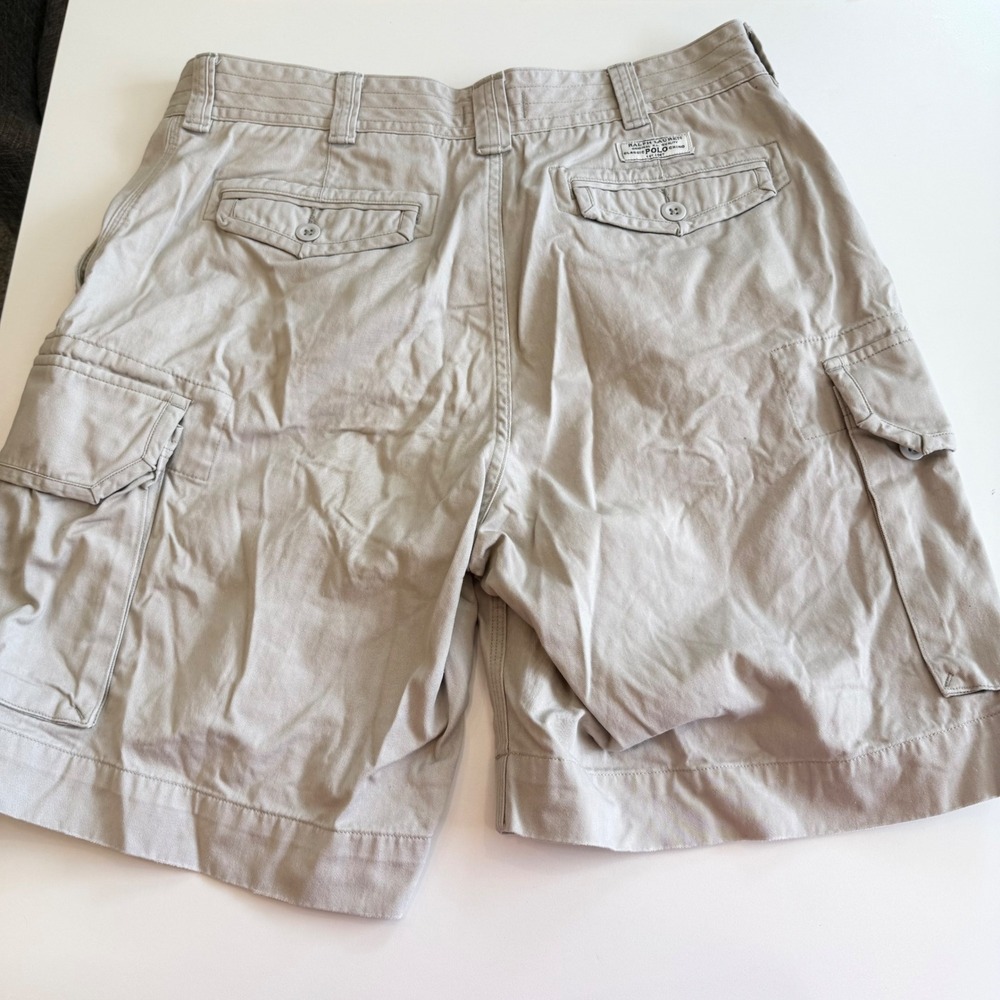 Polo Ralph Lauren Classic Polo Chino Cargo Shorts Tan Khaki Mens 36 Utility - Picture 5 of 6